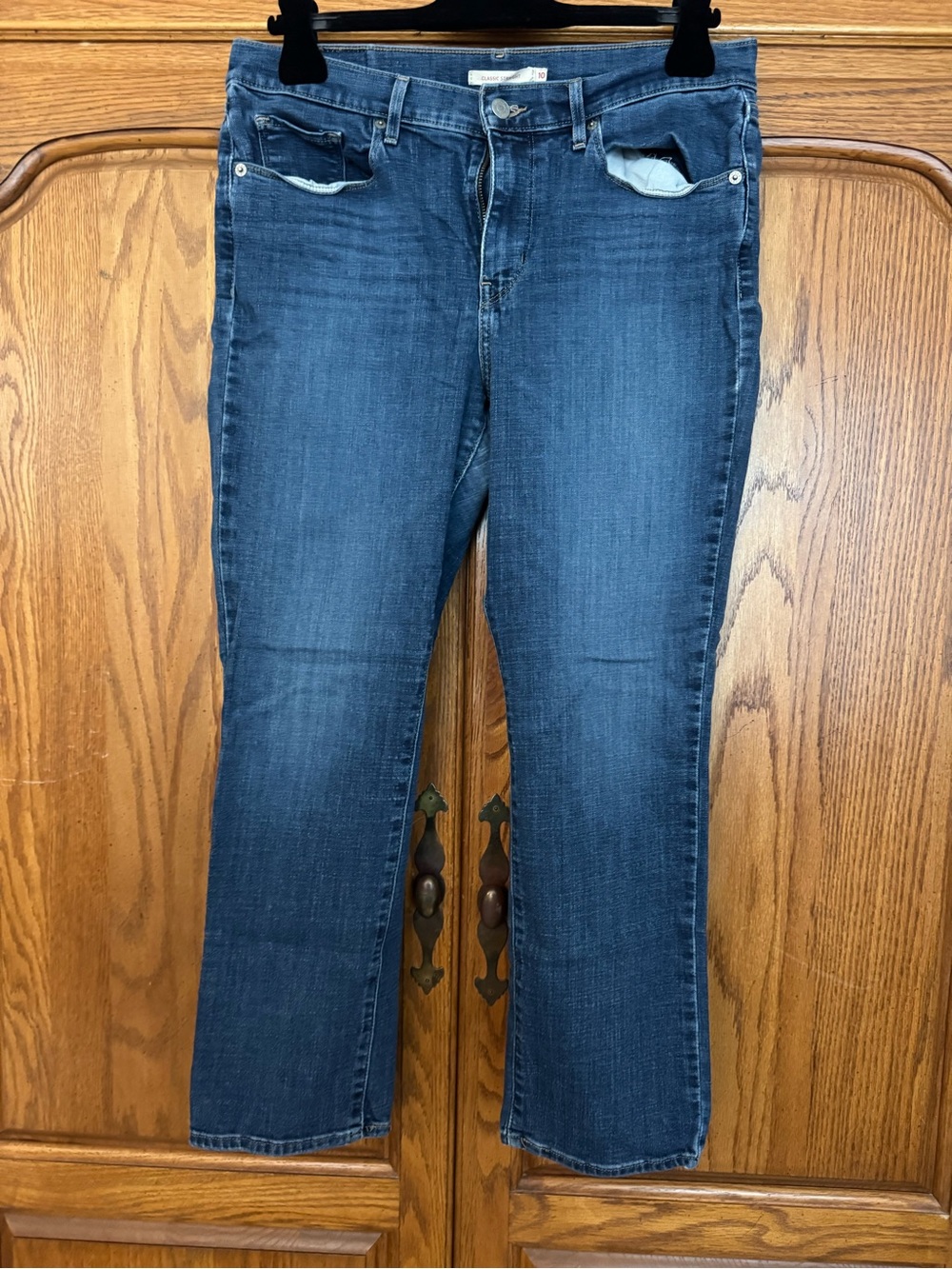 Levi's Women's Straight-Leg Jeans in Dark Blue Wash